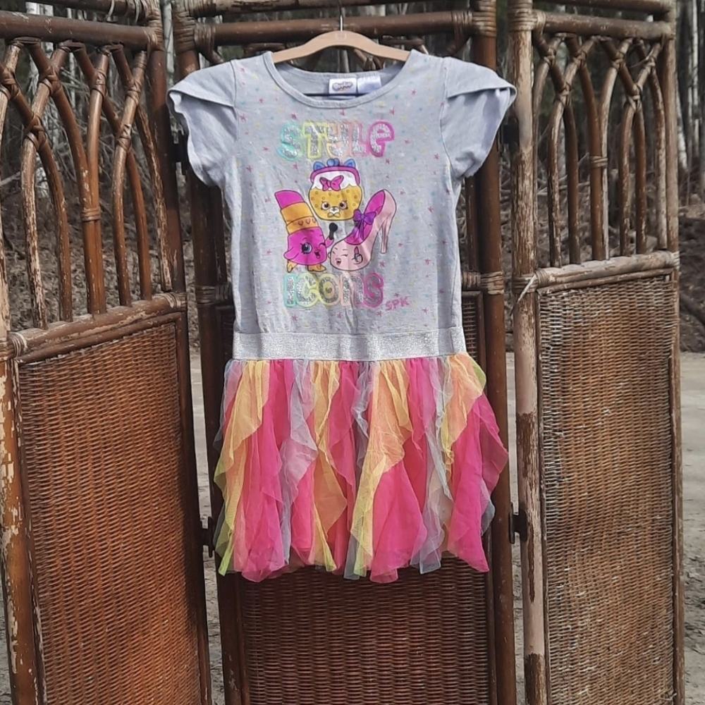 Shopkins Gray Dress with Colorful Stars